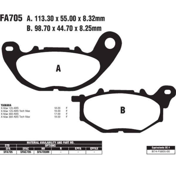 EBC EBC Brake Pads SFA705HH